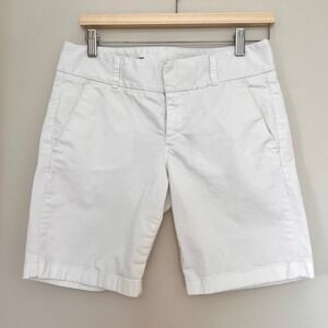 J.Crew Andie White Chino Shorts Womens 4 Stretch Cotton Bermuda 9 Inch Inseam